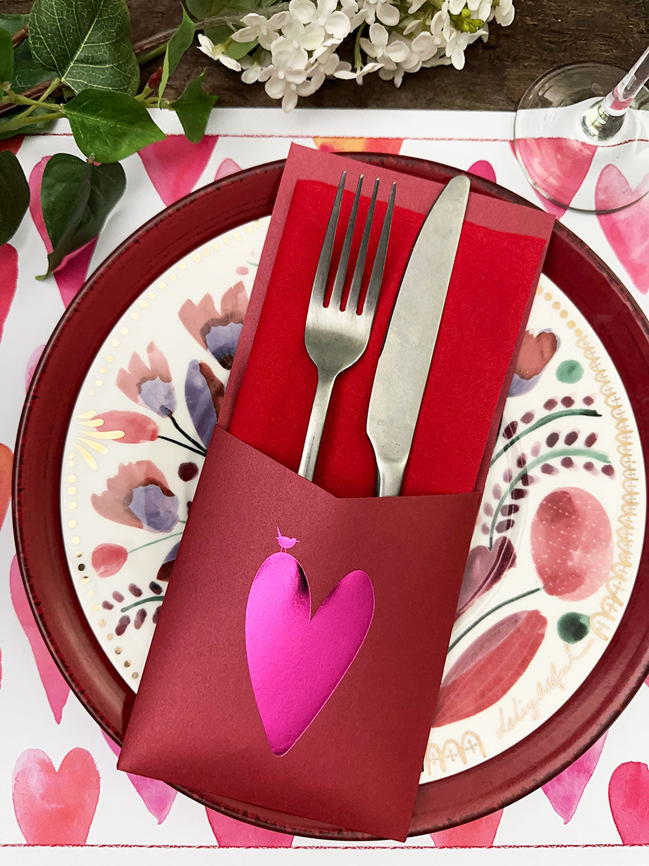 Estuche Papel Corazón Rojo