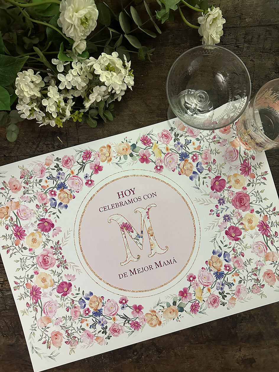 Individual Blanco · Marco Floral