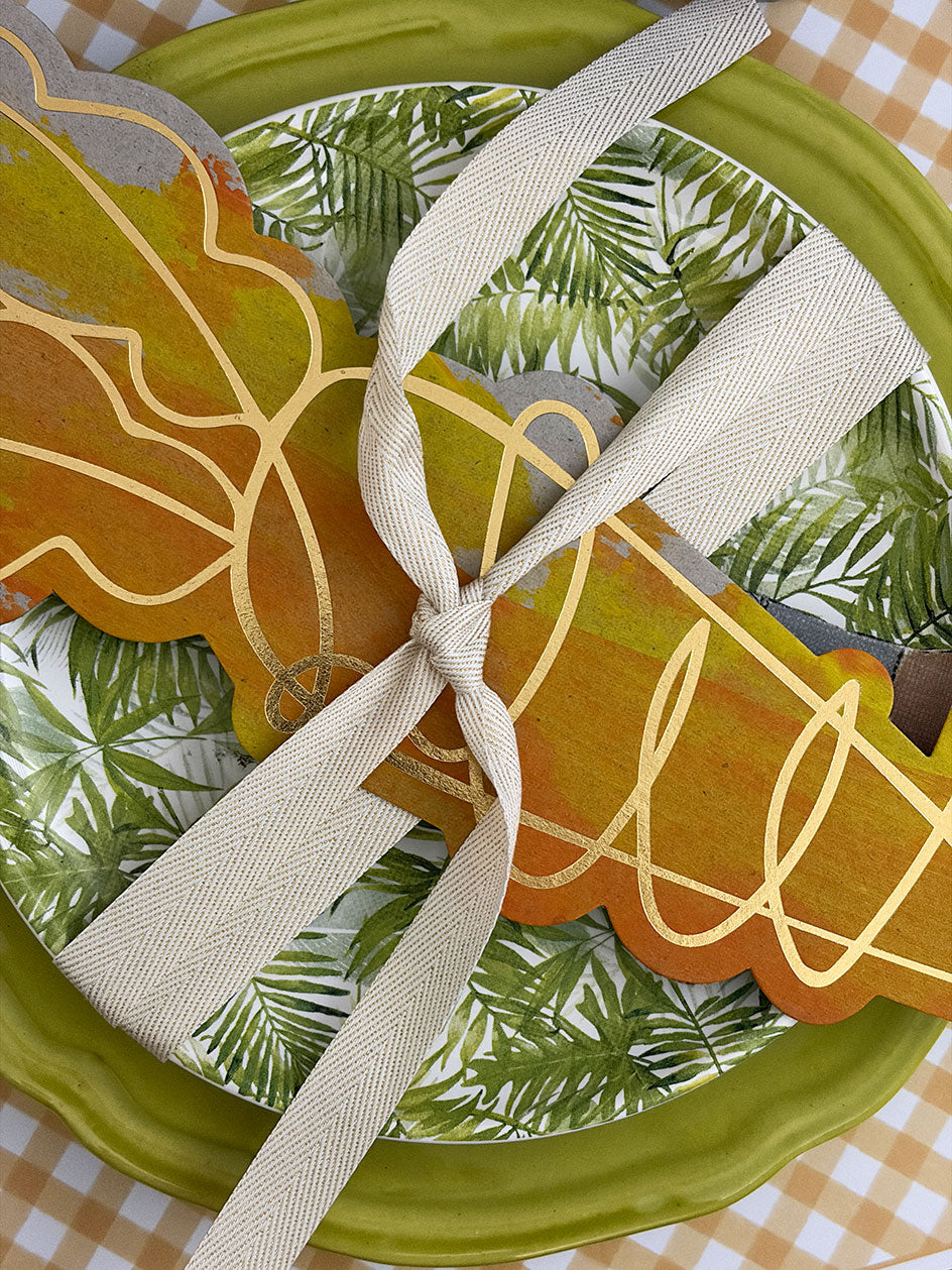 Individual Blanco · Vichy Amarillo