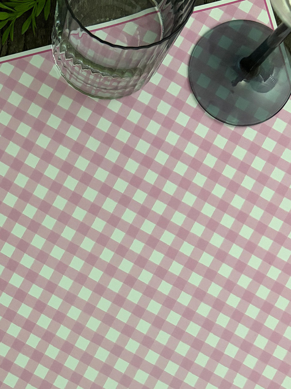 Individual Blanco · Vichy Rosado