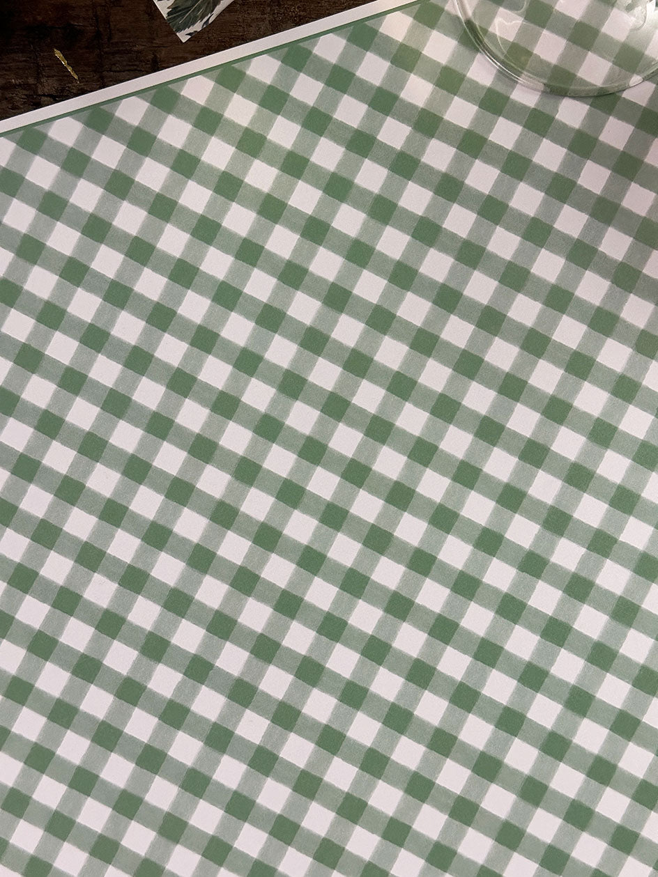 Individual Blanco · Vichy Turquesa