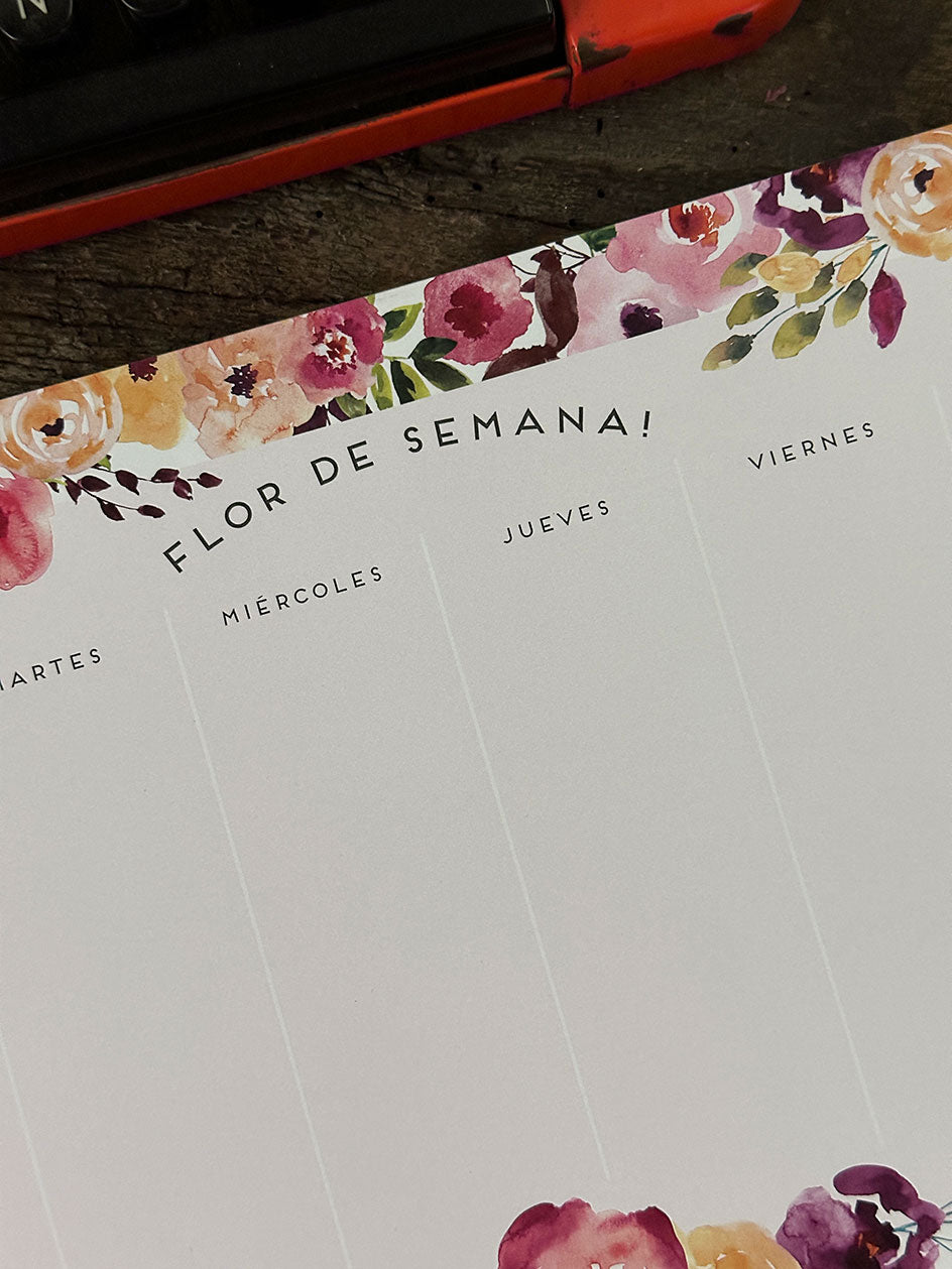 Organizador M Semanal · Floral