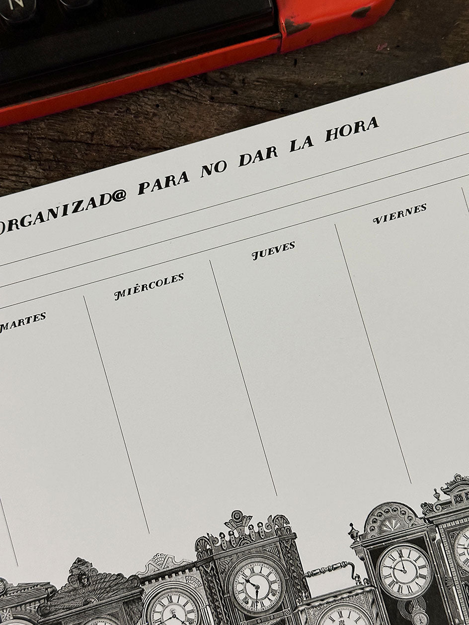 Organizador M Semanal · Dando la hora