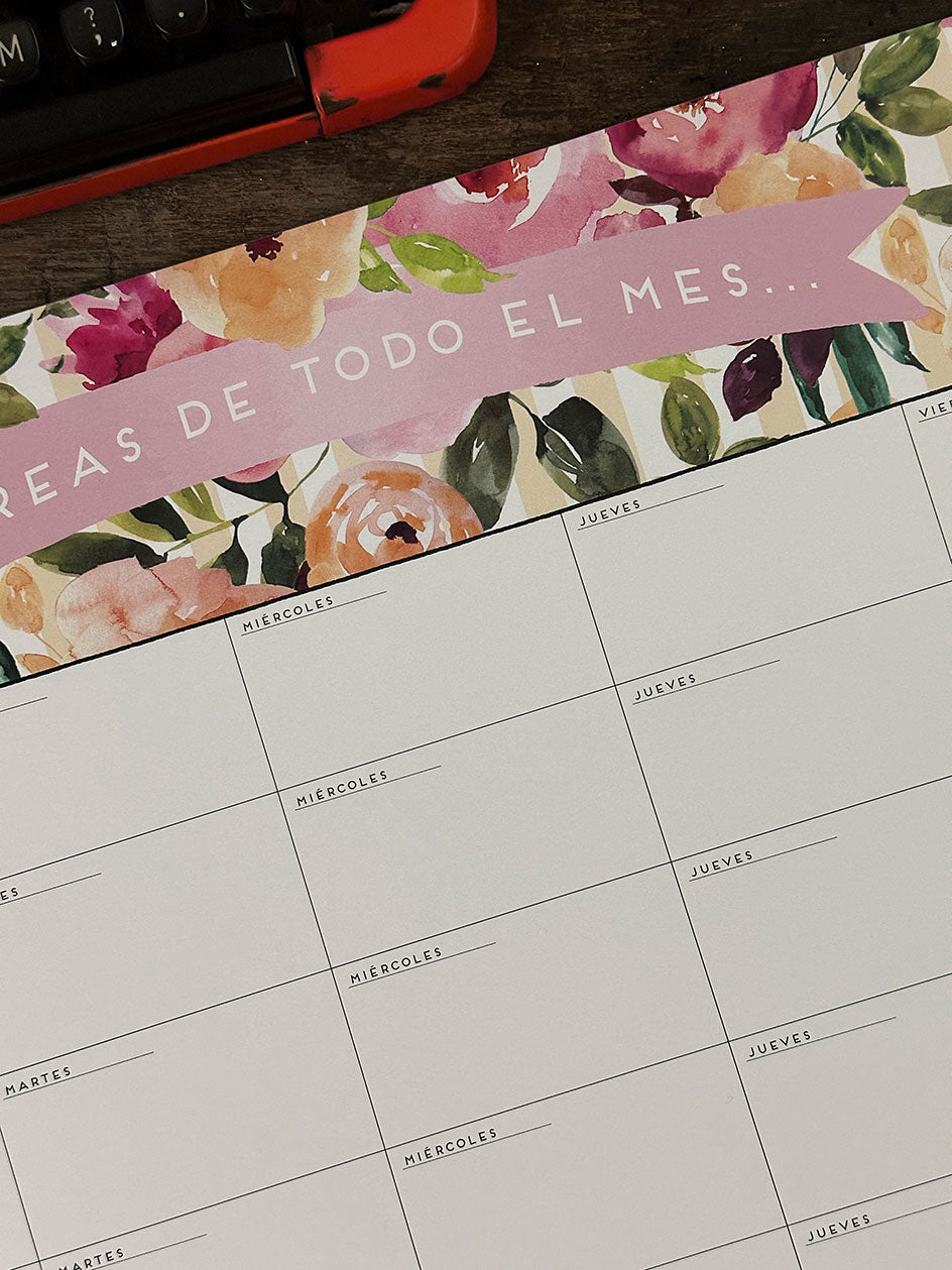 Organizador XL Mensual · Floral