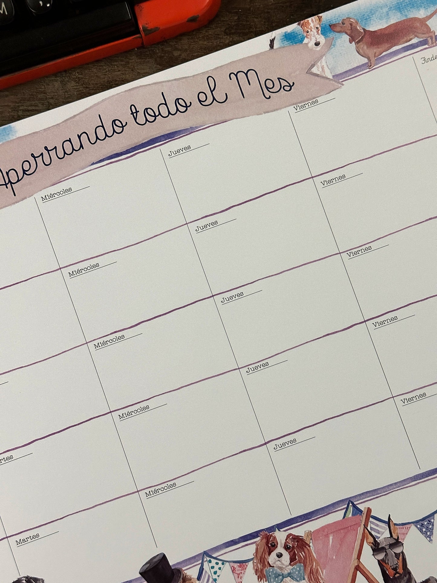 Organizador XL Mensual · Perros