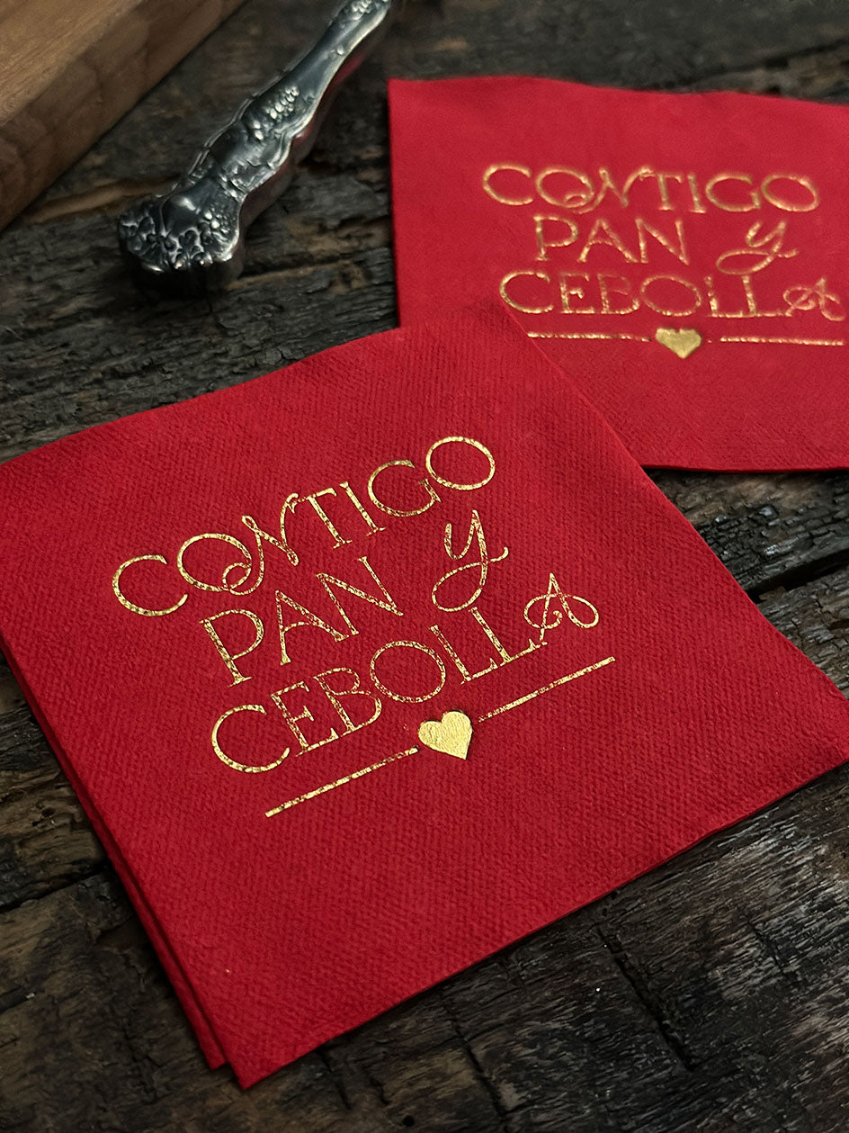 Servilleta cocktail Roja · Contigo Pan