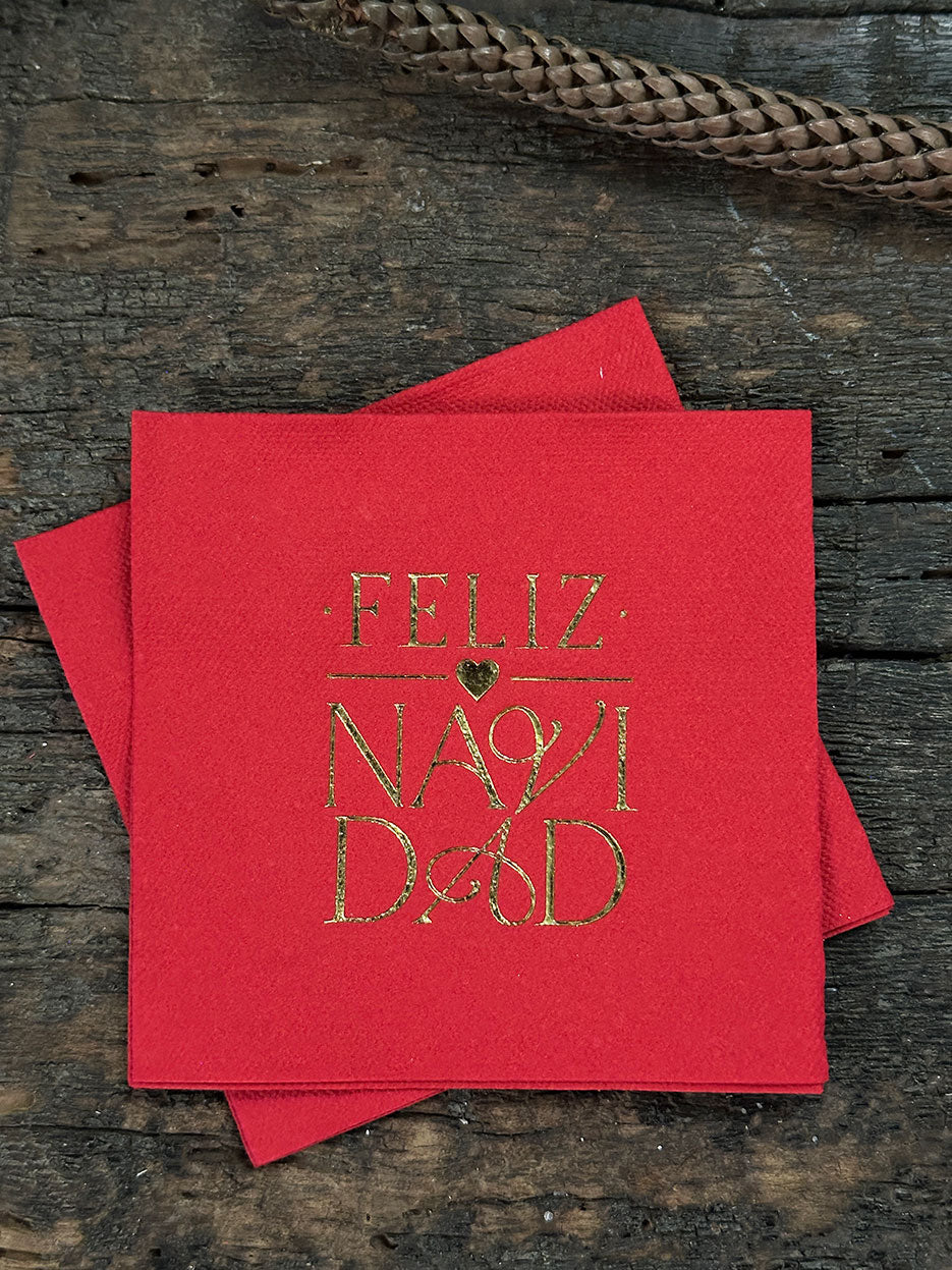 Servilleta Cocktail · Feliz Navidad