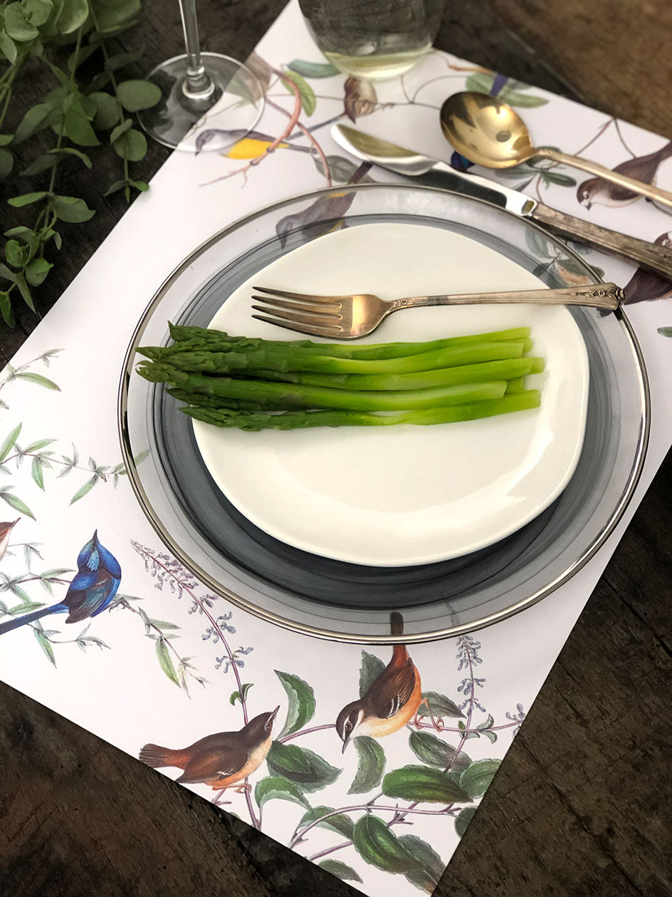 Individual Blanco Pájaros Autralianos