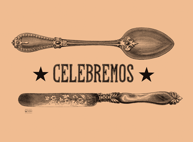 Individual Kraft · Cubiertos Celebremos