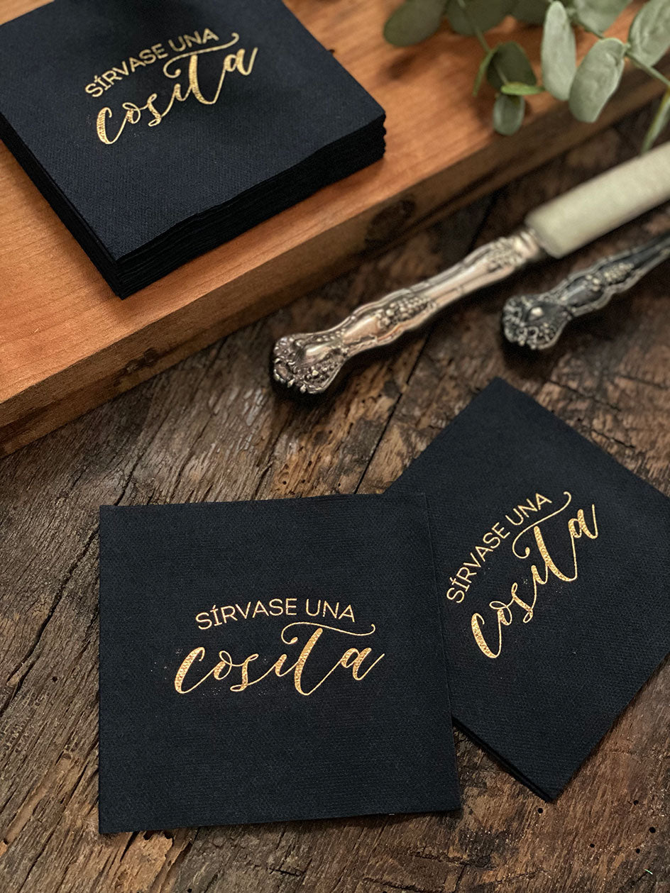 Servilleta cocktail negra · Cosita