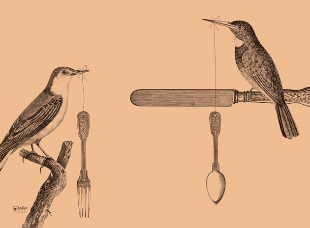 Individual Kraft · Pájaros Cubiertos