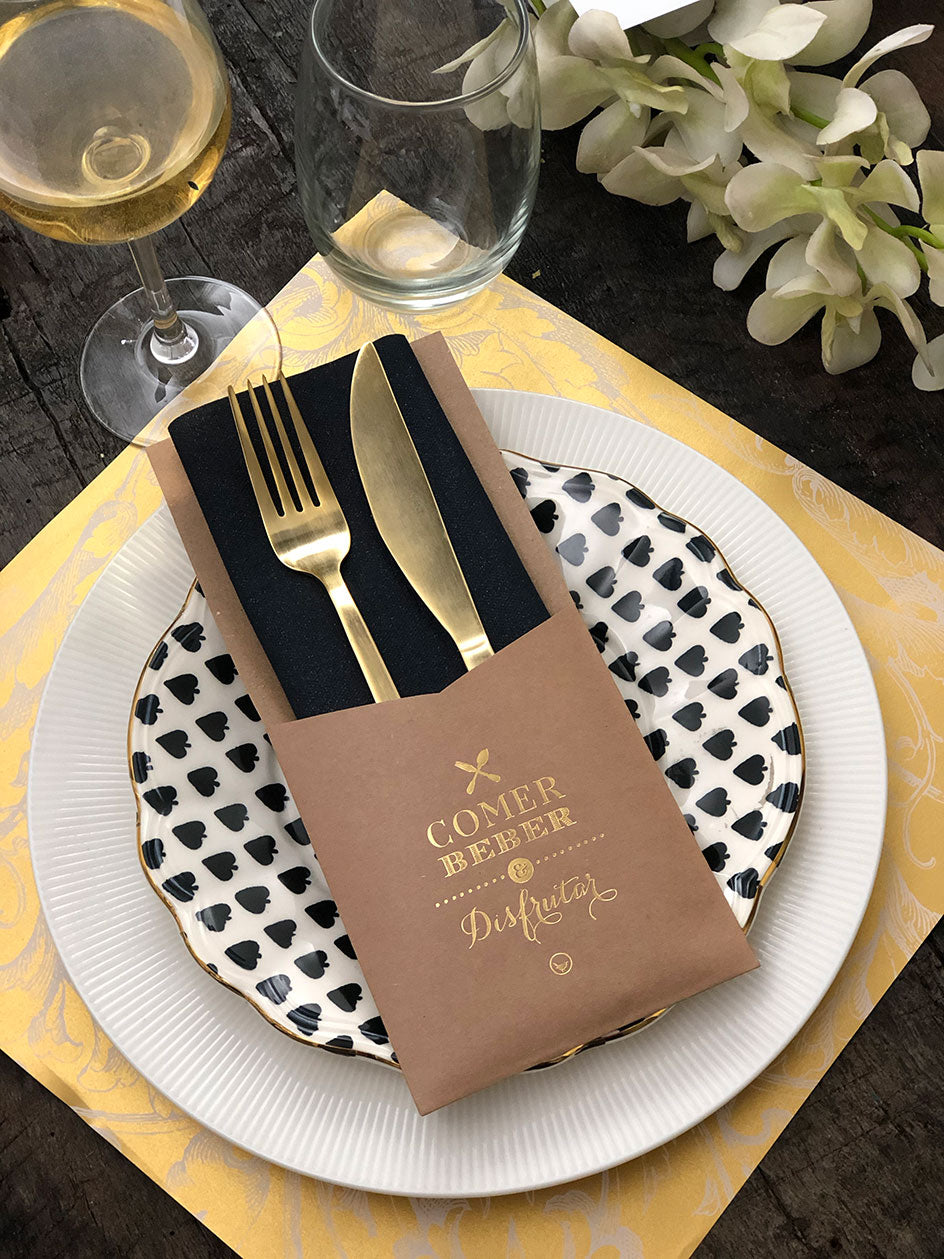 Estuche Papel Comer Beber Kraft