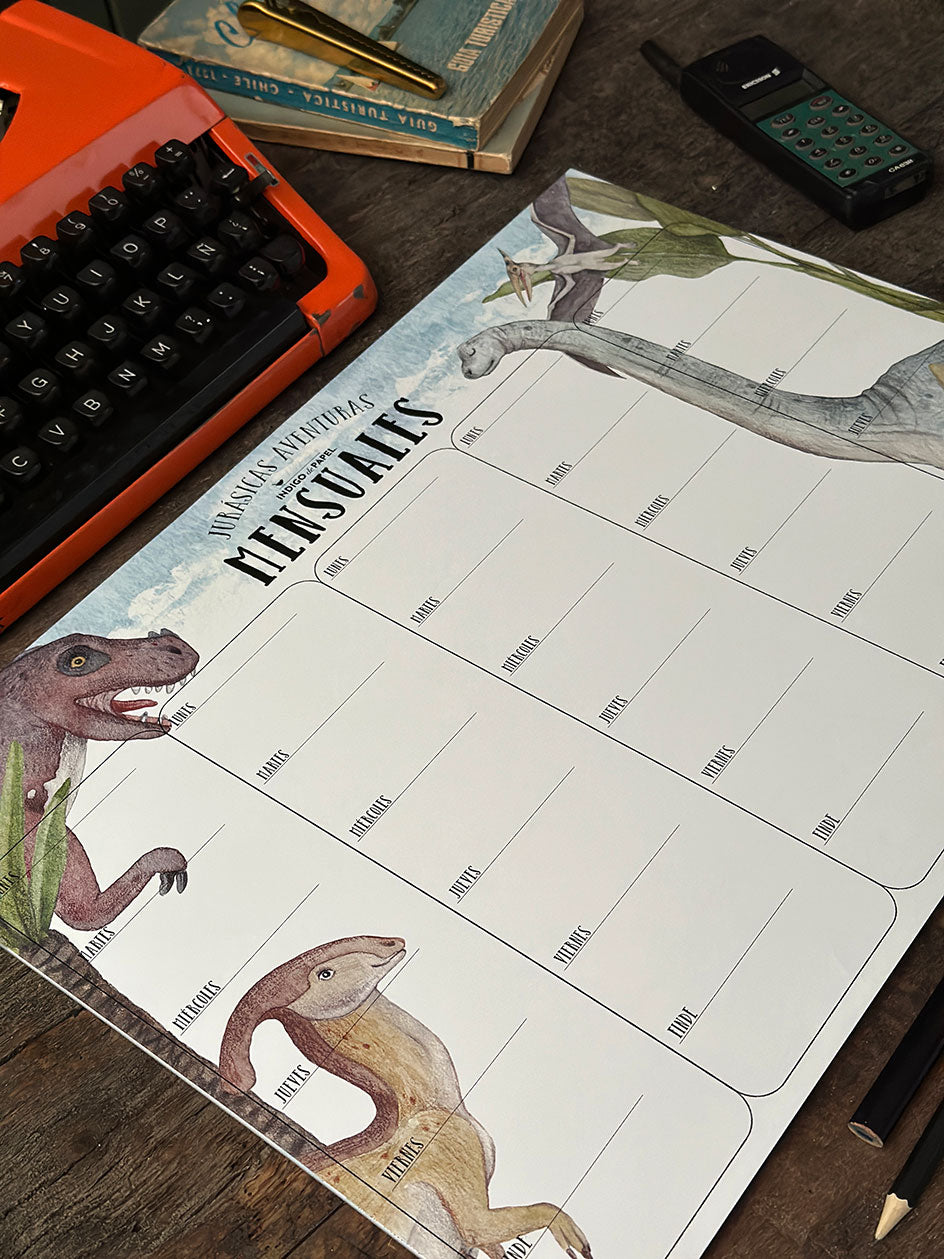 Organizador XL Mensual · Dinosaurio