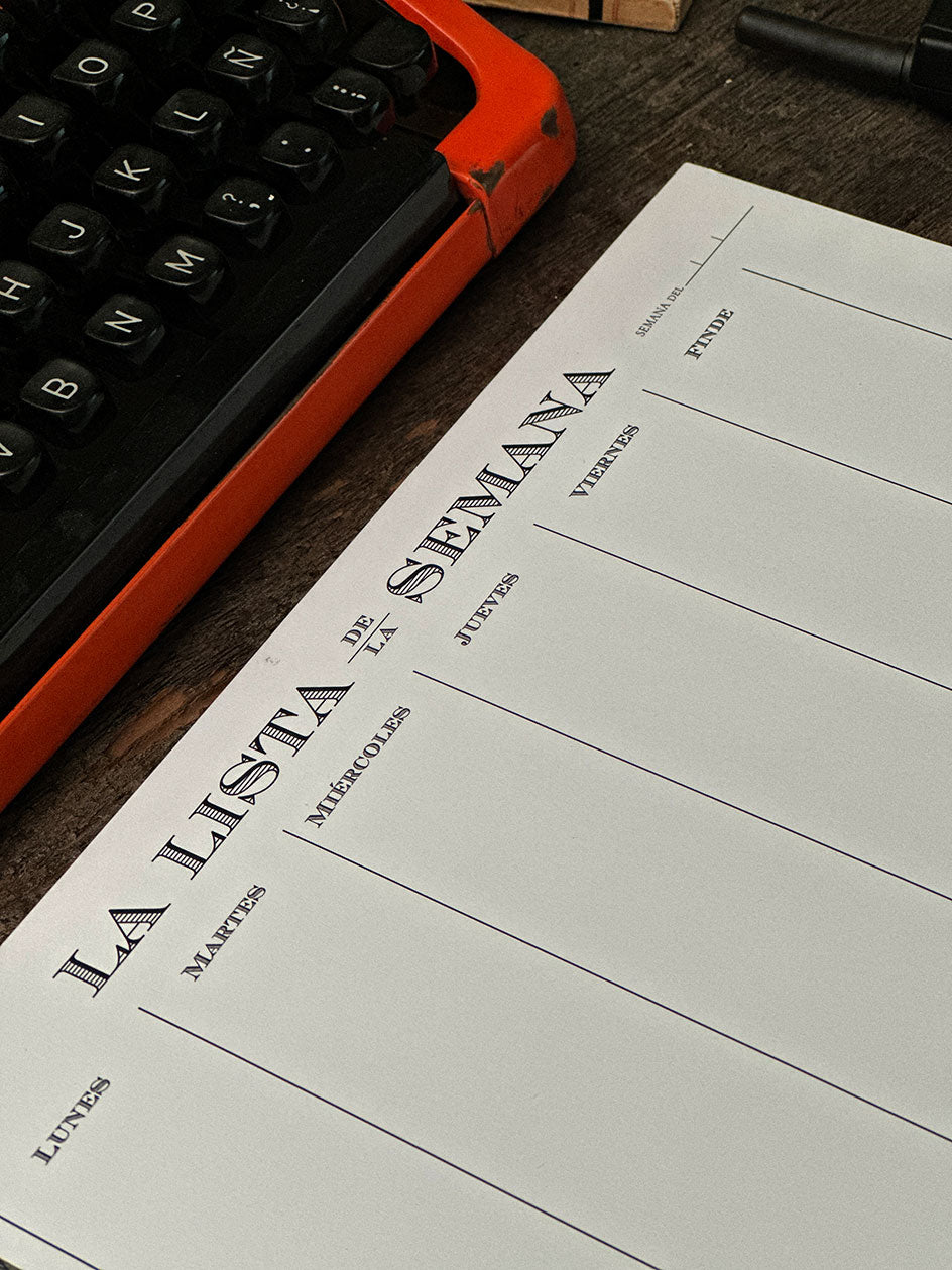 Organizador M Semanal · Lista Semana Blanco