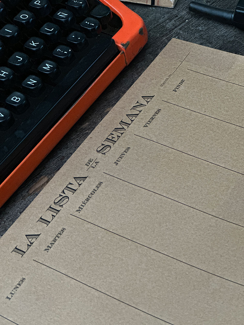 Organizador M Semanal · Lista Semana Kraft