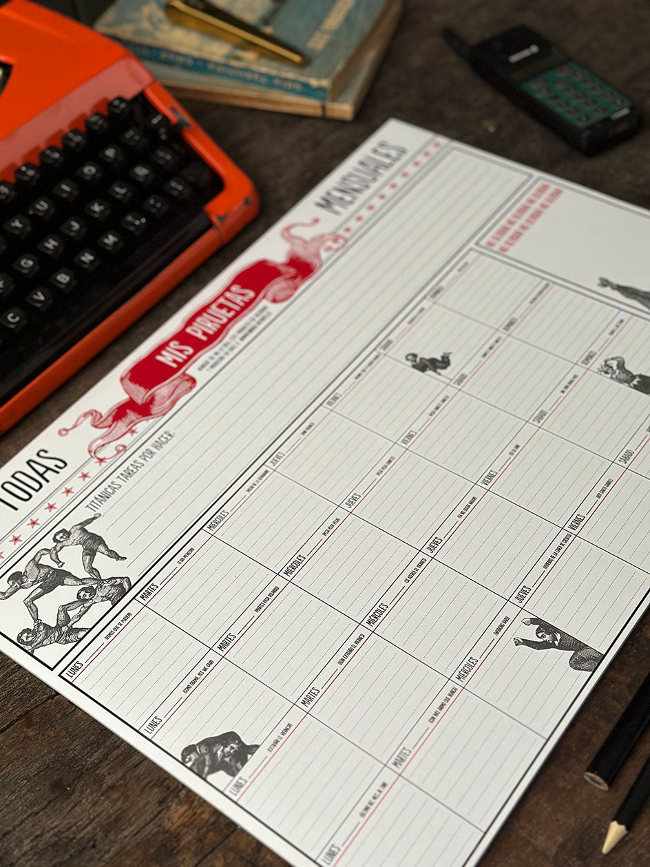 Organizador XL Mensual · Piruetas