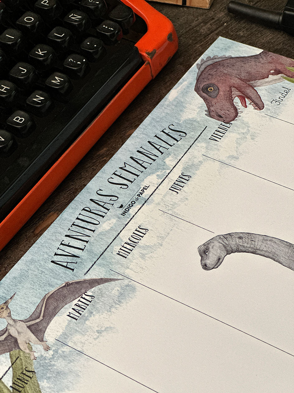 Organizador M Semanal · Dinosaurios
