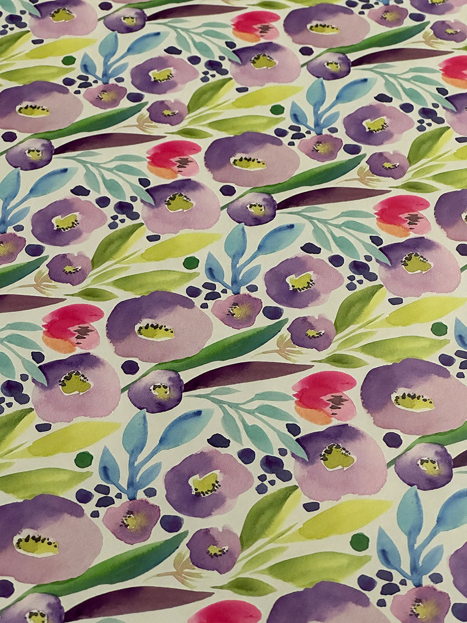 Papel de Regalo · Flores Moradas