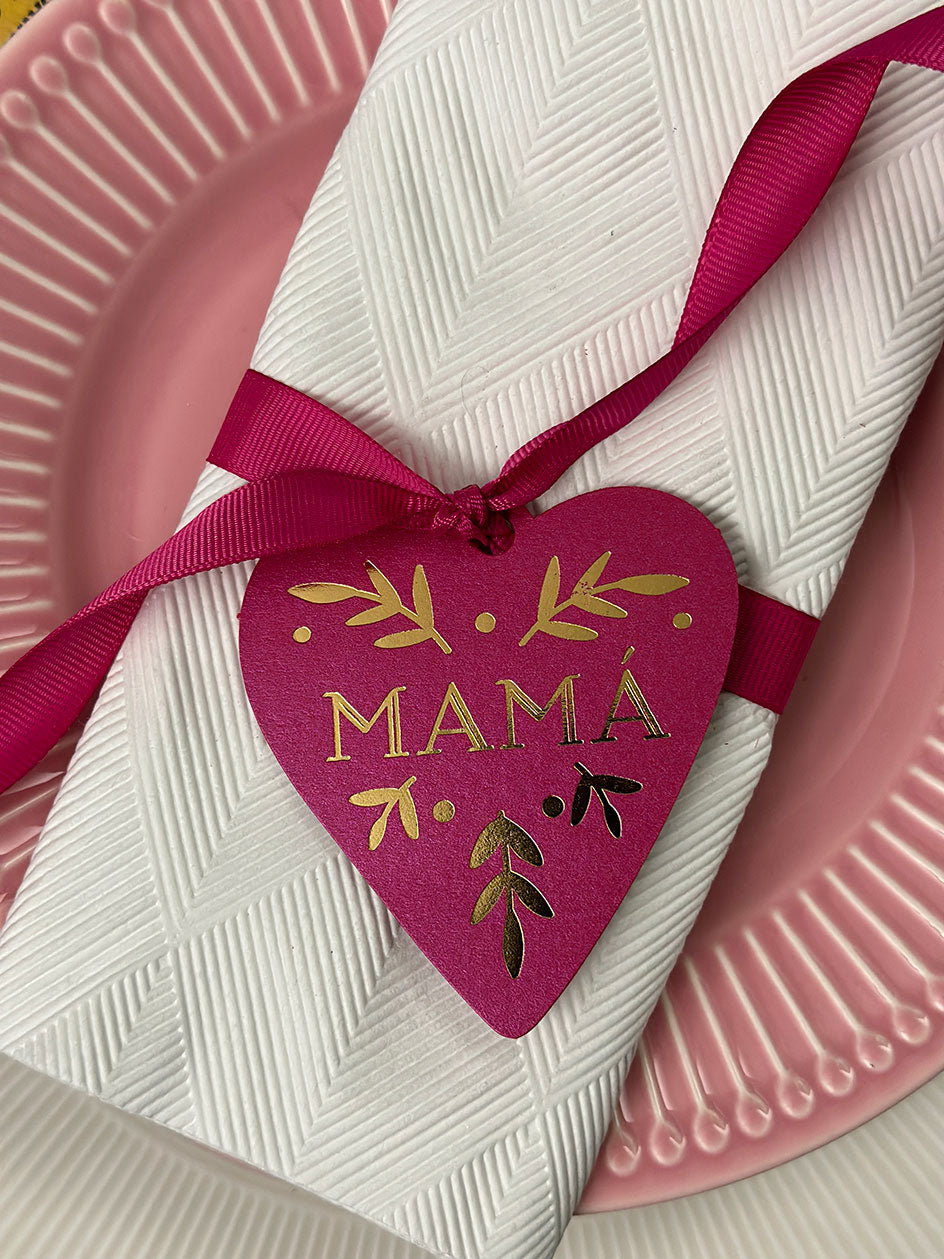 Tags forma Corazón · Mamá Magenta