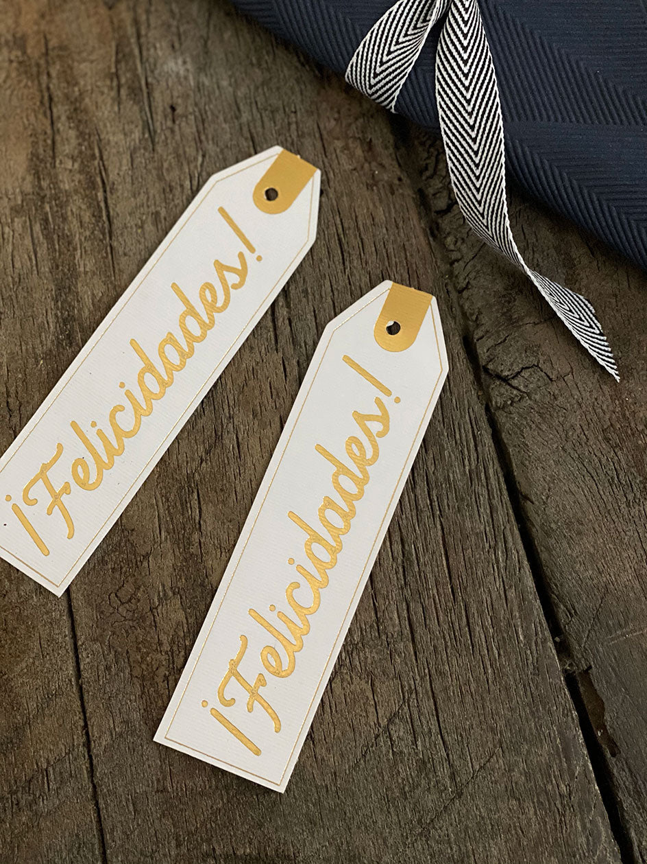 Tags largos · Felicidades Blanco