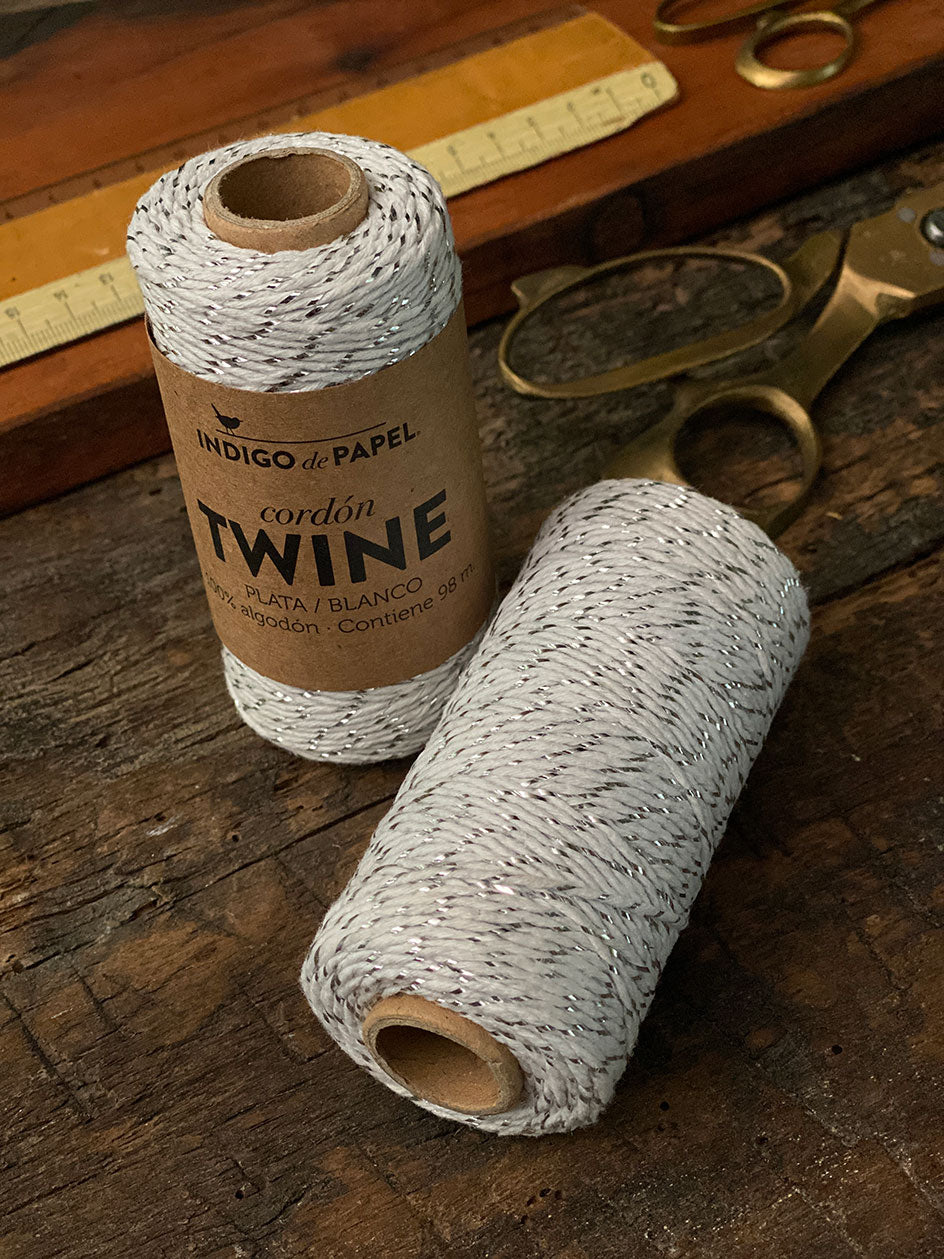 Cordón Twine Blanco Plata