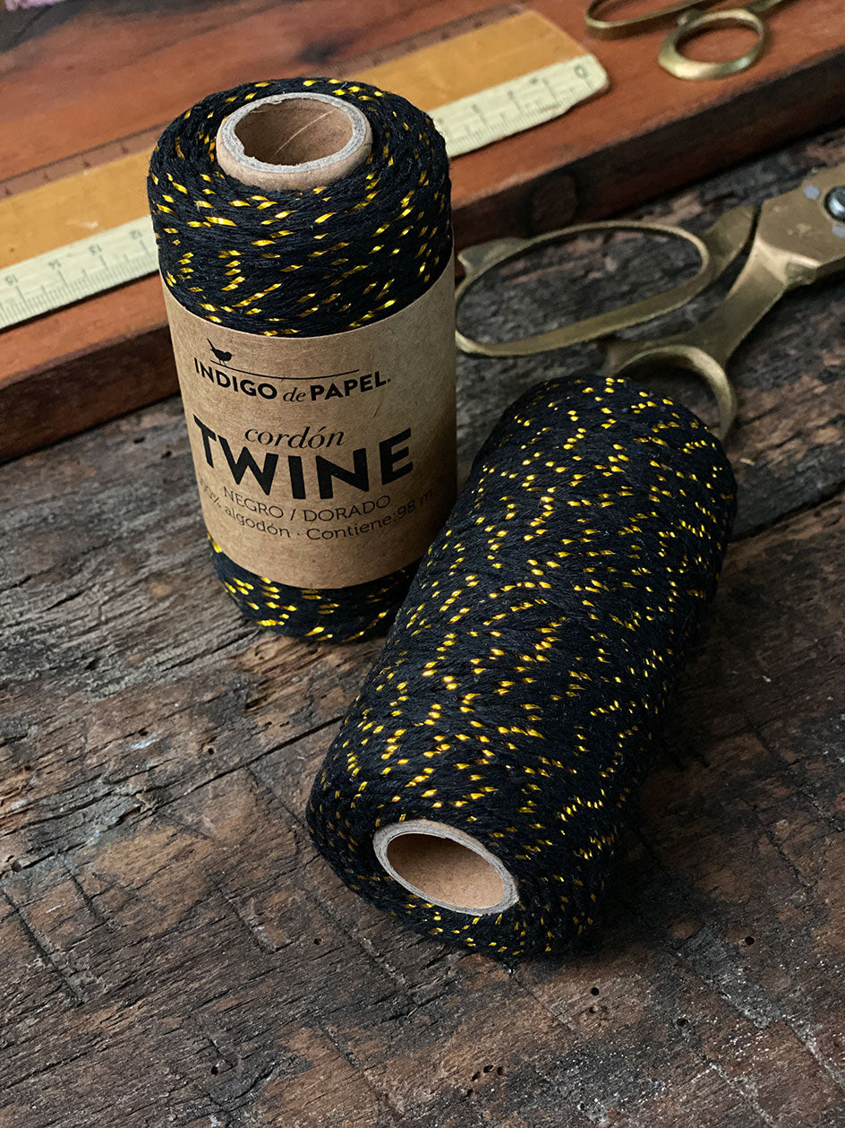 Cordón Twine Negro Dorado