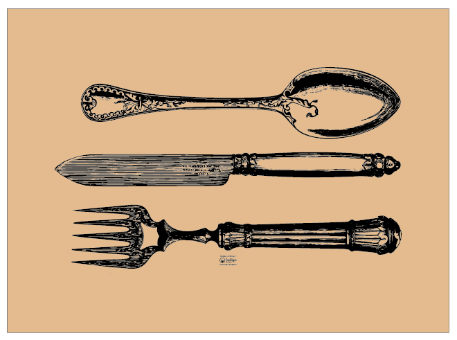 Individual Kraft · Cubiertos Horizontales