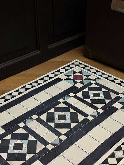 Alfombra vinílica 50x70 · Cerámica Blanco & Negro