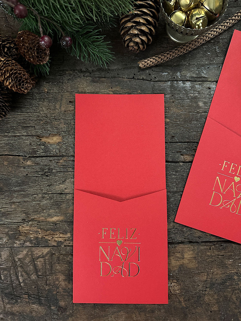 Estuche de Cubiertos · Feliz Navidad Rojo