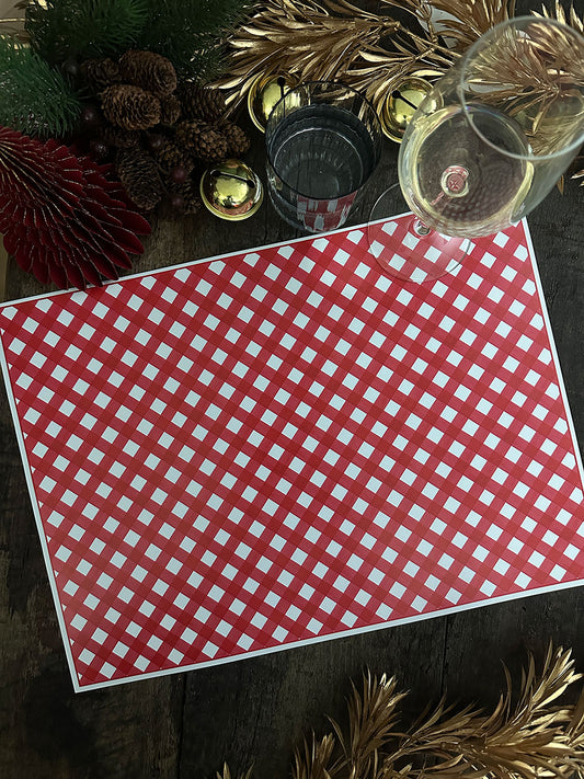 Individual Blanco · Cuadrillé Rojo