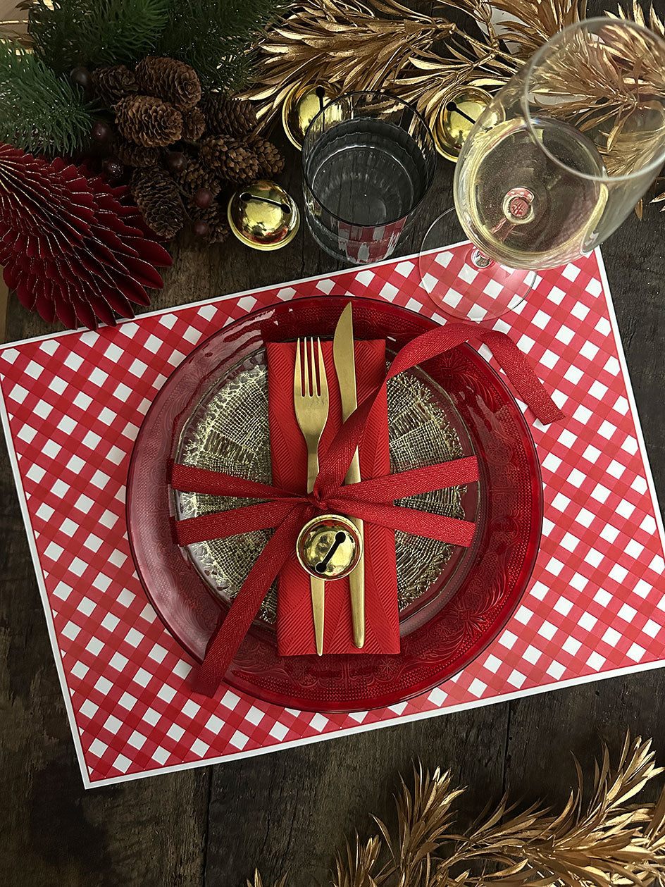 Individual Blanco · Cuadrillé Rojo