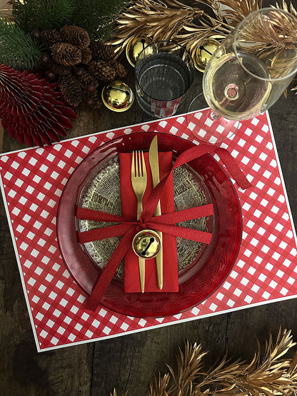 Individual Blanco · Cuadrillé Rojo