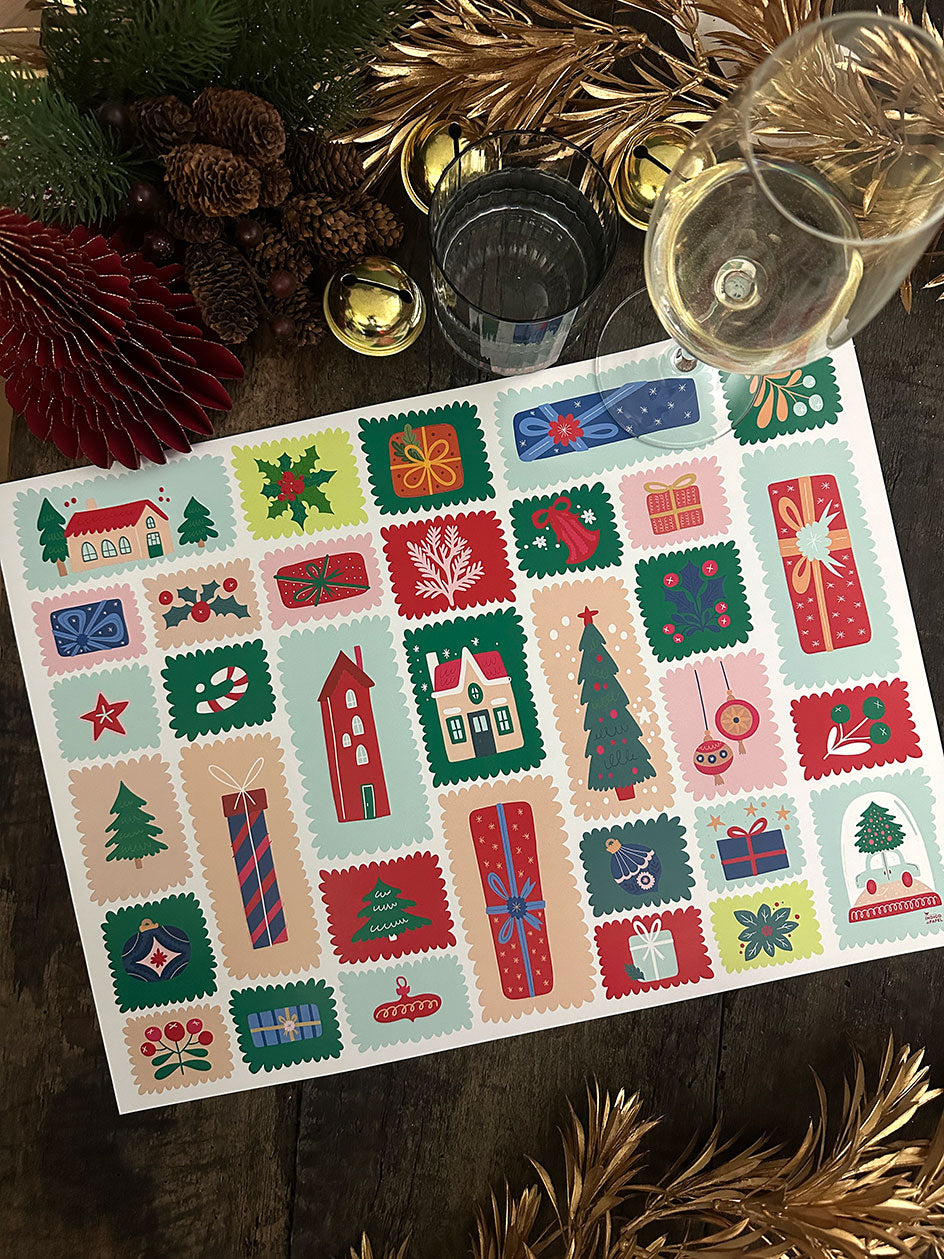 Individual Blanco · Estampillas