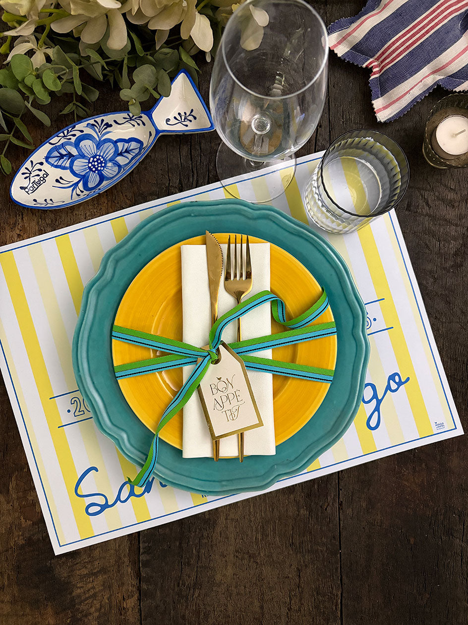 Individual Blanco · Flor de Verano Personalizado