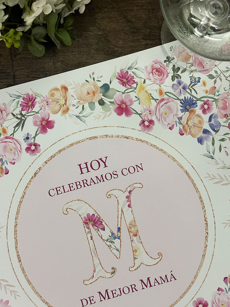 Individual Blanco · Marco Floral