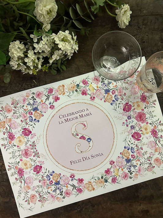 Individual Blanco · Marco Floral Personalizado