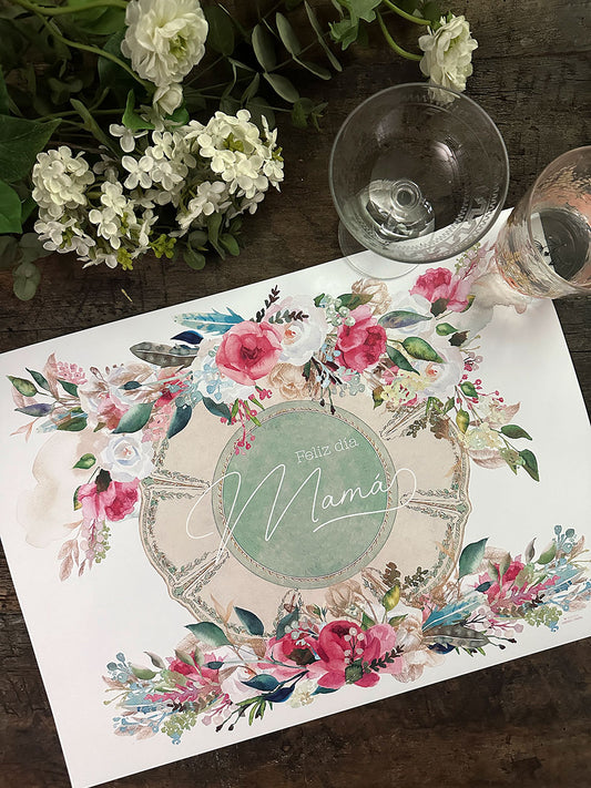 Individual Blanco · Plato Rosa
