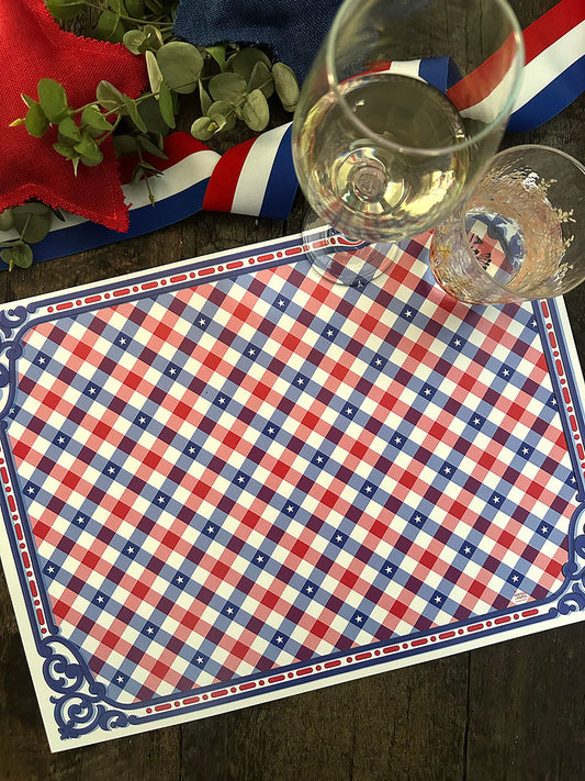 Individual Blanco · Tartan Borde
