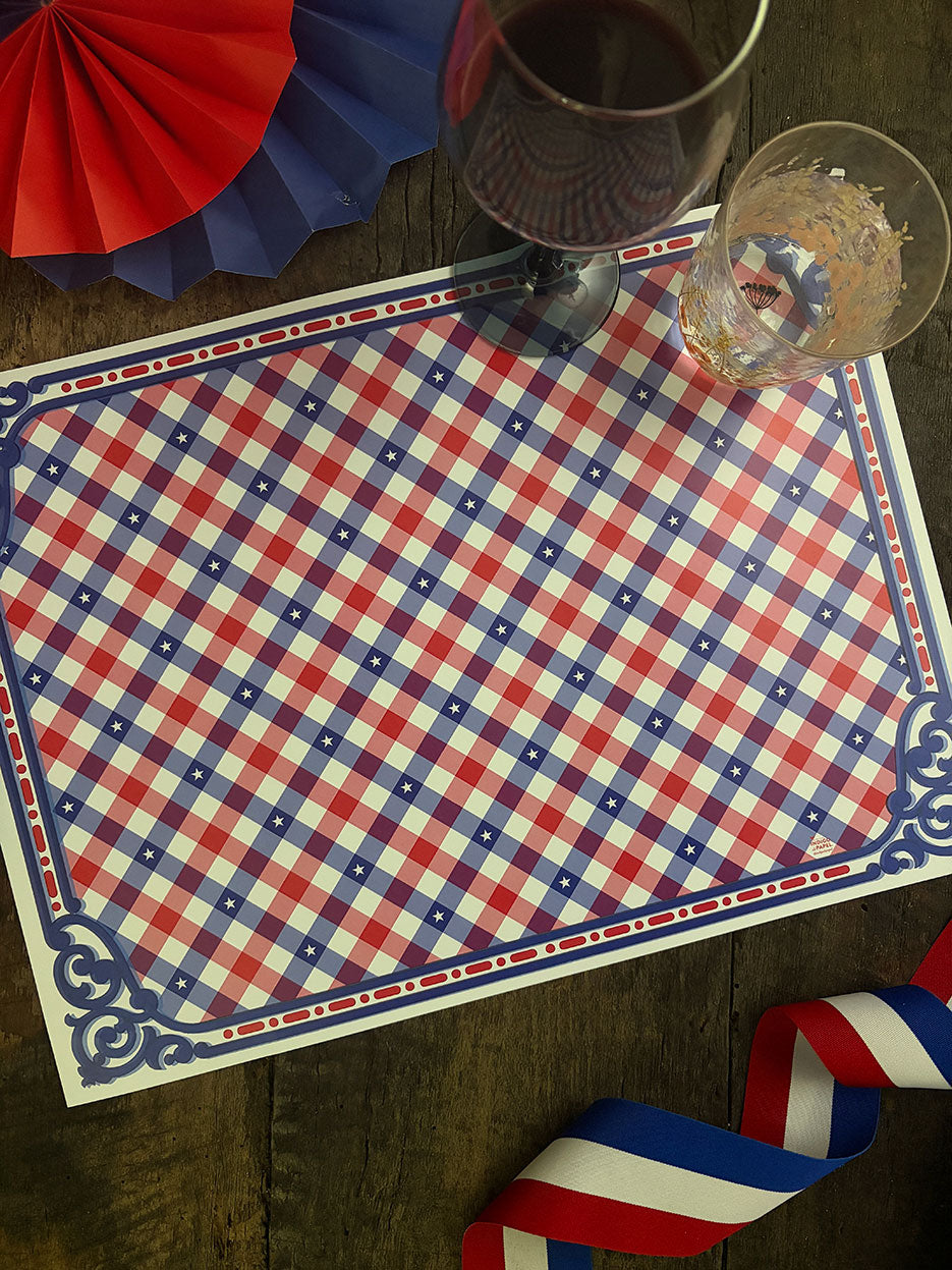 Individual Blanco · Tartan Borde