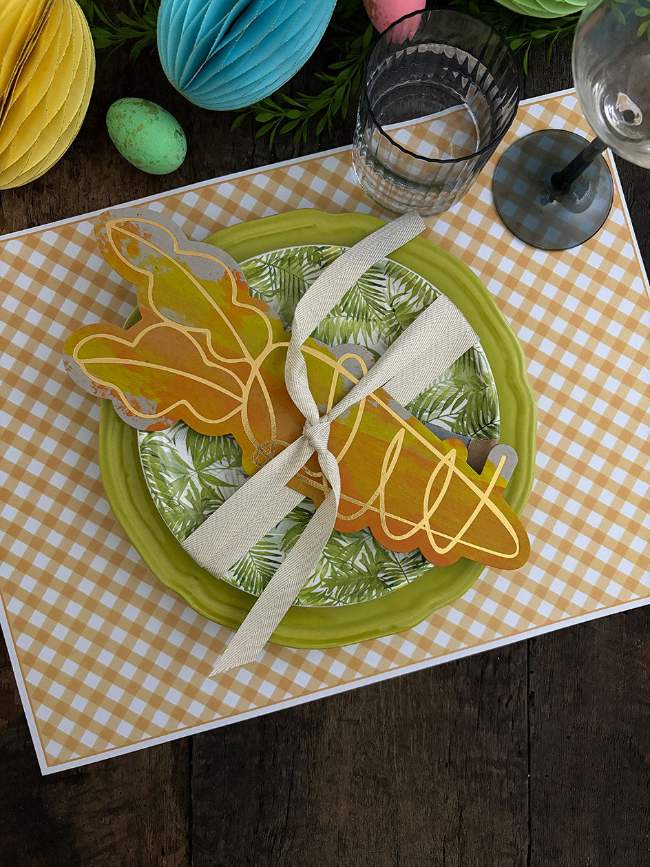 Individual Blanco · Vichy Amarillo