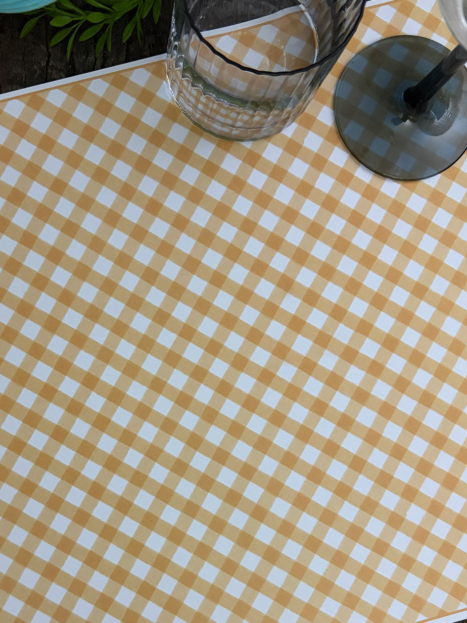 Individual Blanco · Vichy Amarillo