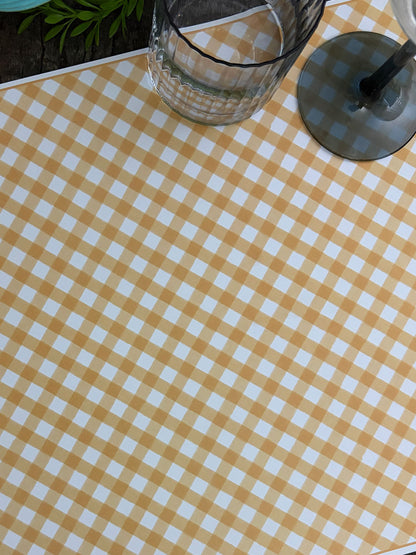 Individual Blanco · Vichy Amarillo