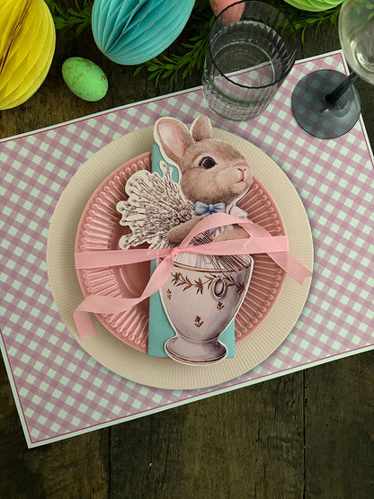 Individual Blanco · Vichy Rosado