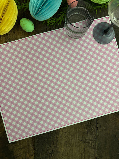 Individual Blanco · Vichy Rosado