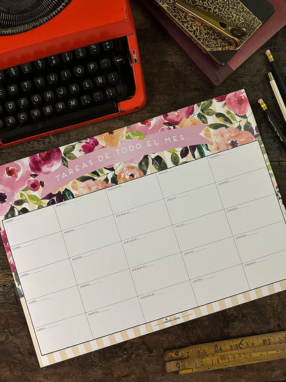 Organizador XL Mensual · Floral
