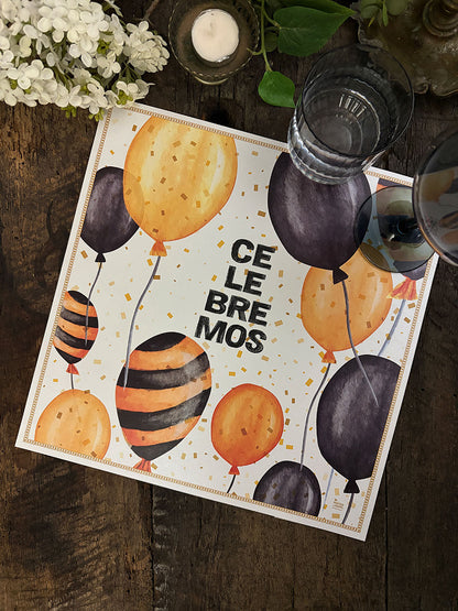 Plato Base · Globos Dorados