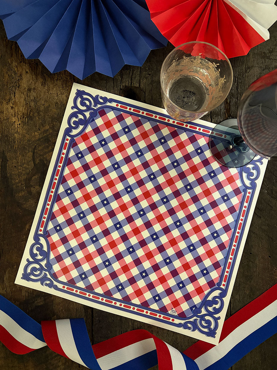 Plato base  · Borde Tartan