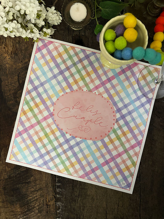 Plato Base · Tartan Cumpleaños
