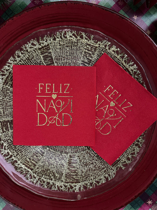 Servilleta Cocktail · Feliz Navidad