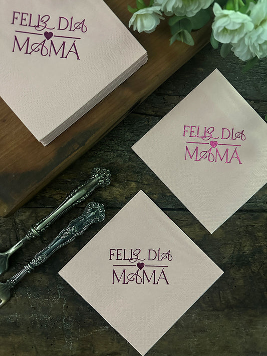 Servilleta cocktail Rosa · Mamá